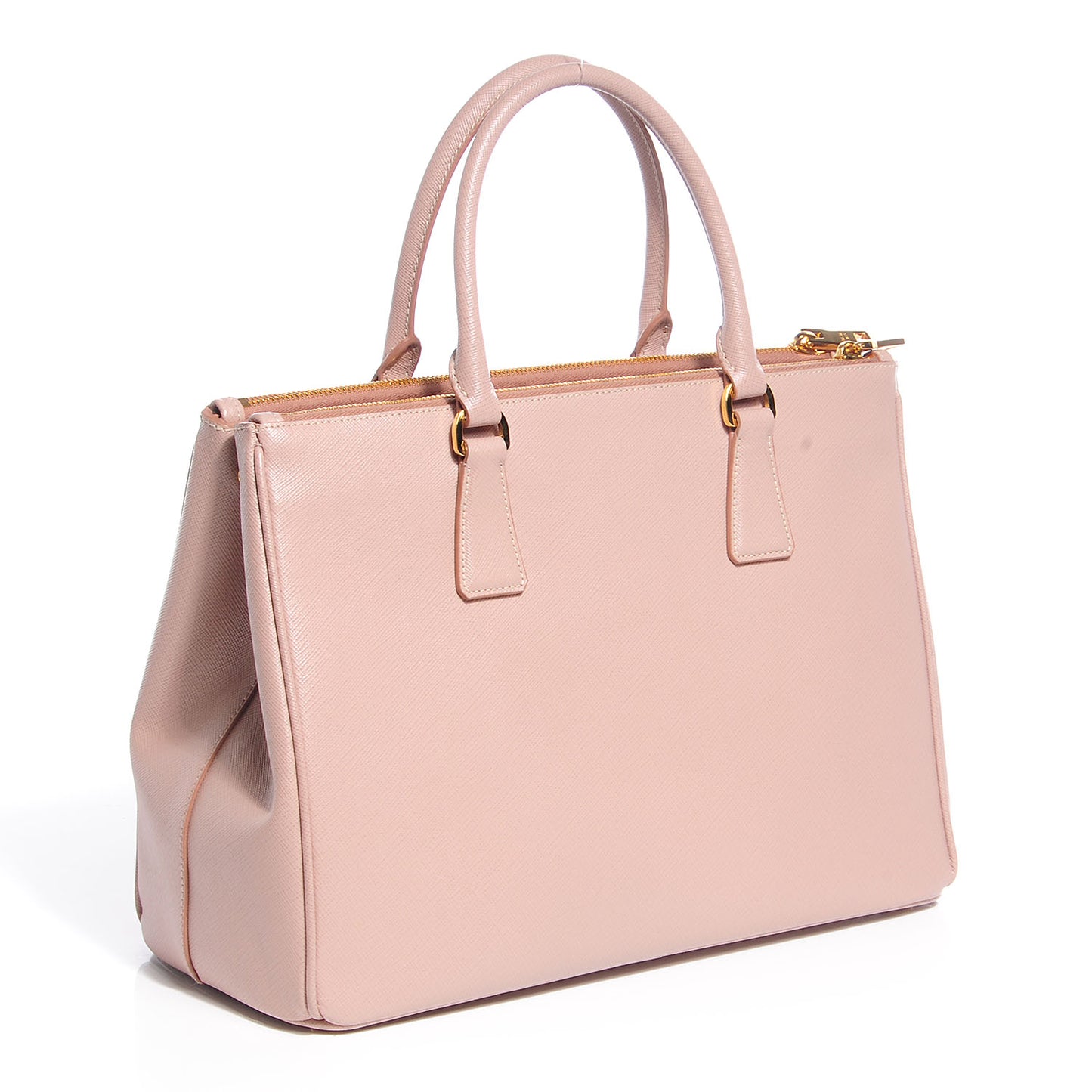 Saffiano Lux Medium Double Zip Tote Cammeo