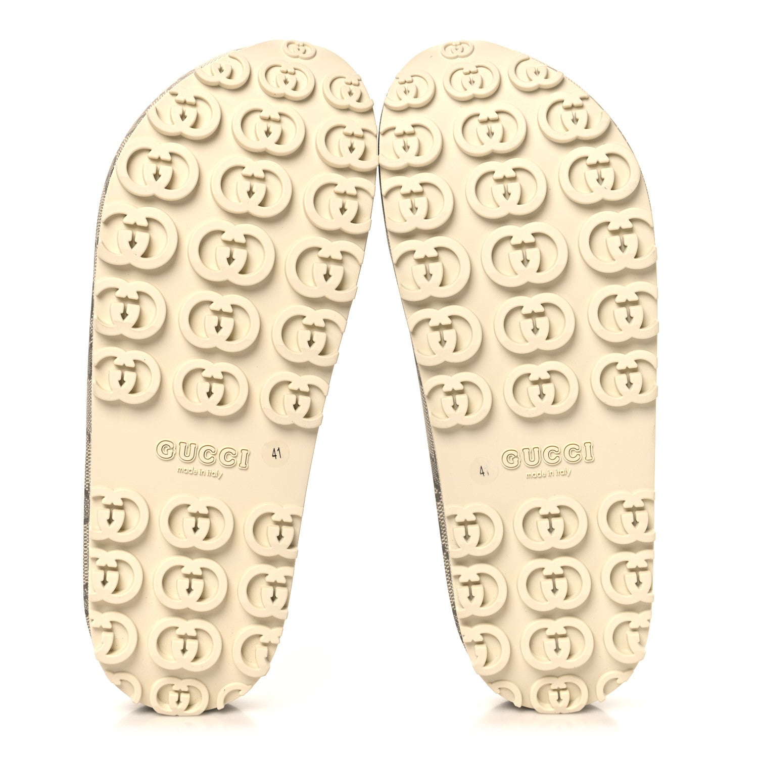 Gucci Cubic Rubber GG Monogram Womens Interlocking G Platform 42mm Slide Sandals 41 Beige Ebony 6 of 10