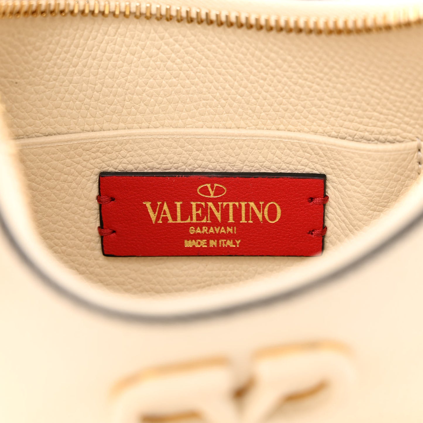Calfskin Mini Vlogo Hobo Bag White