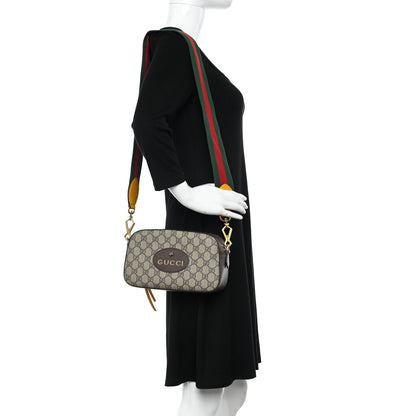 Gucci GG Supreme Monogram Web Neo Vintage Shoulder Bag Beige New Acero Crop 2 of 12