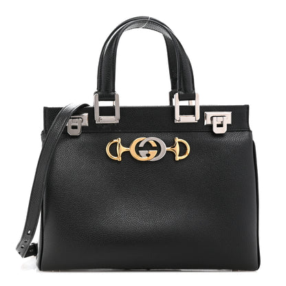 Gucci Grainy Calfskin Small Zumi Top Handle Bag Black 1 of 13