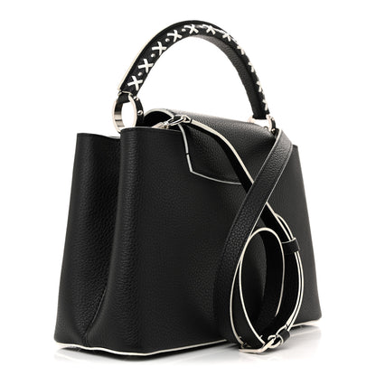 Louis Vuitton Taurillon Stitched Xoxo Capucines PM Black 3 of 9