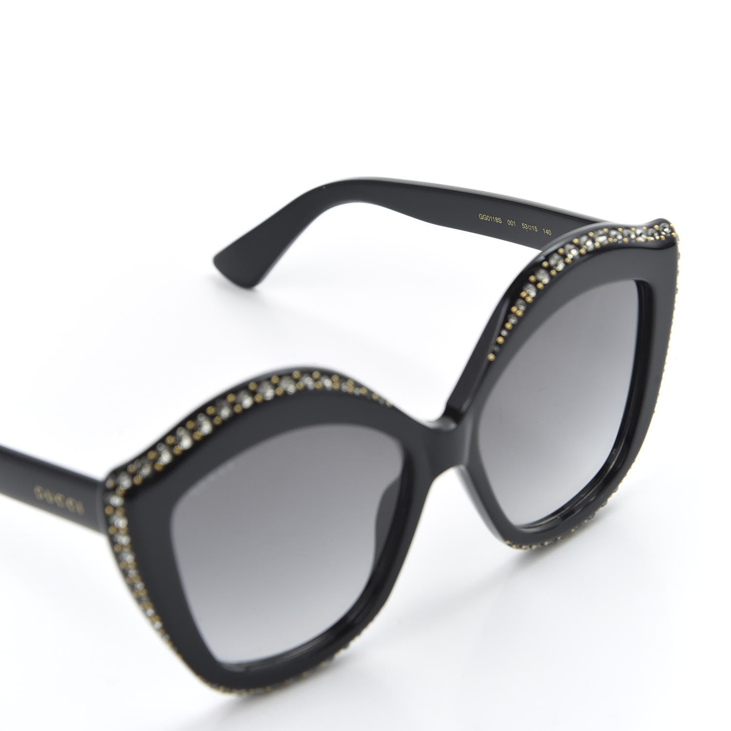 Gucci Crystal Cat Eye GG0118S Sunglasses Black 6 of 8