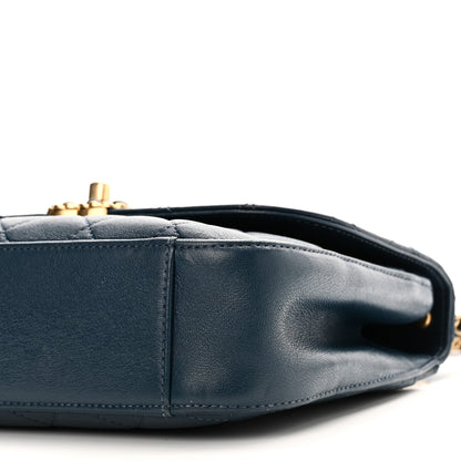 Chanel Lambskin Quilted Small Chain Infinity Top Handle Flap Blue 10 of 10