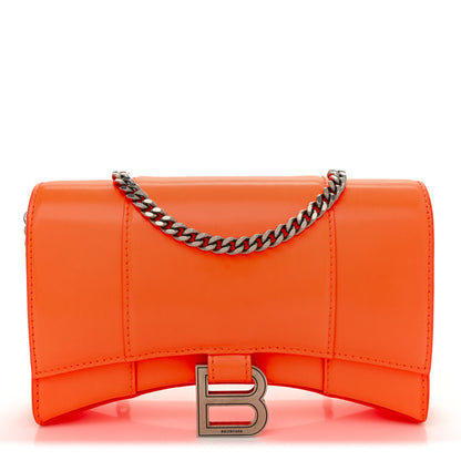 Balenciaga Shiny Box Calfskin Hourglass Chain Bag Fluo Orange 1 of 11