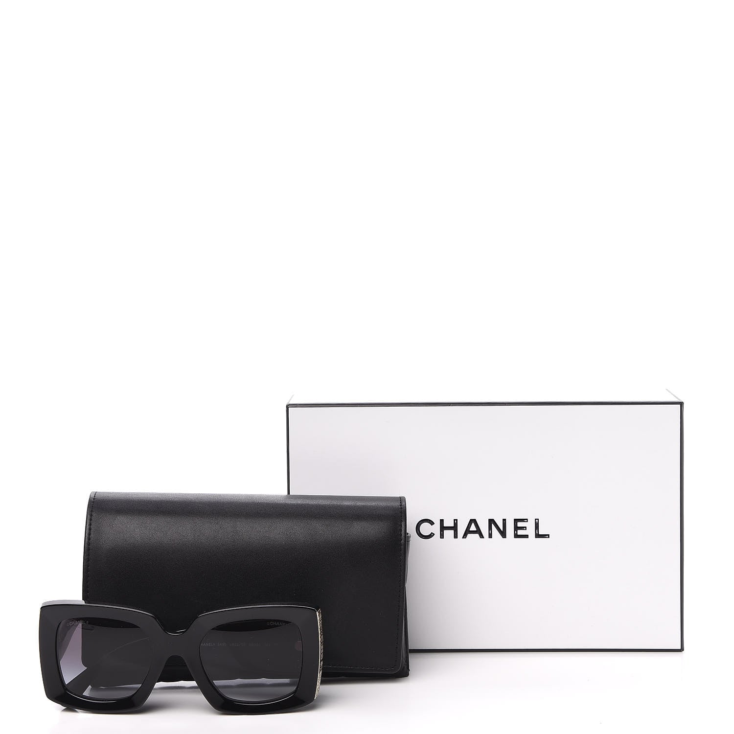Chanel Acetate Rectangle Sunglasses 5435 Black 7 of 7