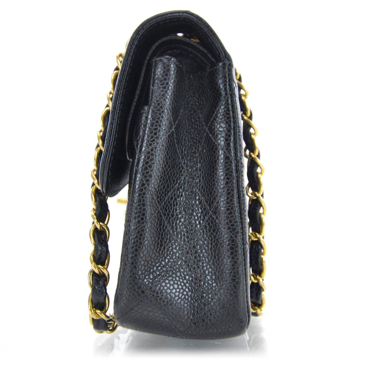 Caviar Quilted Small Double Flap Black