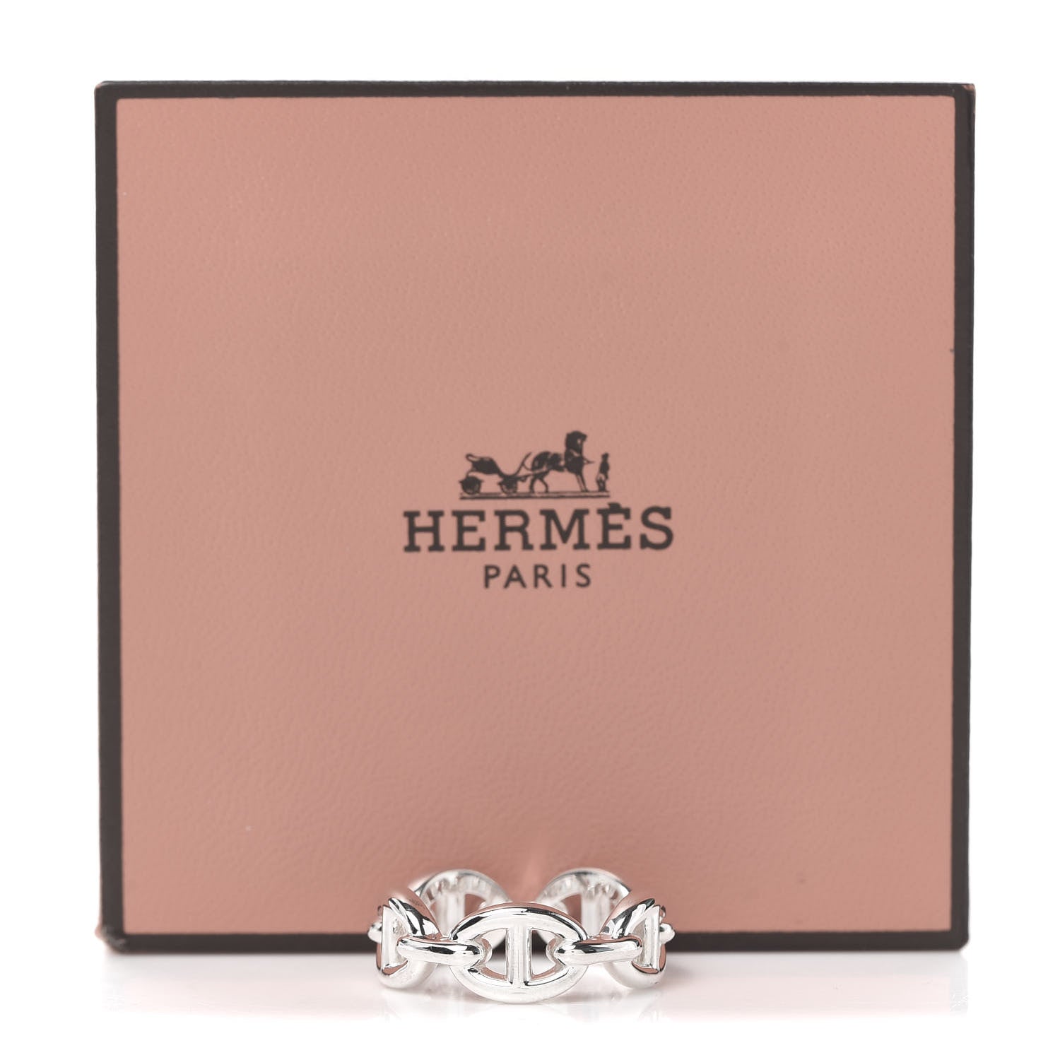 Hermes Sterling Silver PM Chaine d'Ancre Enchainee Band Ring 53 6.5 7 of 7