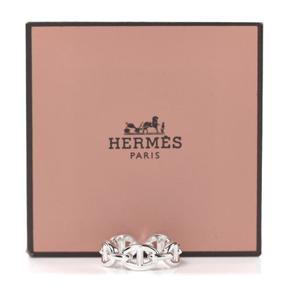 Hermes Sterling Silver PM Chaine d'Ancre Enchainee Band Ring 53 6.5 7 of 7