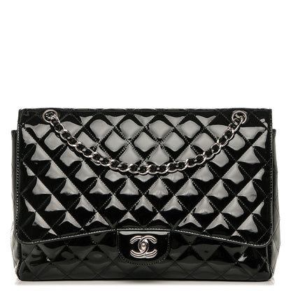 Chanel Patent Quilted Maxi Single Flap Black 1 of 7