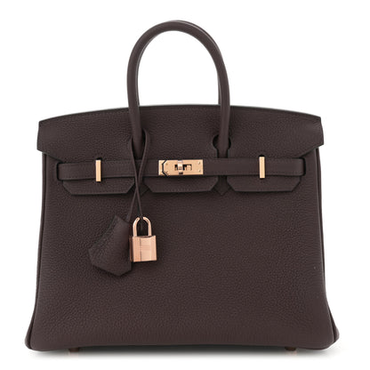 Hermes Togo Horseshoe Birkin 25 Rouge Sellier Rose Mexico 1 of 10