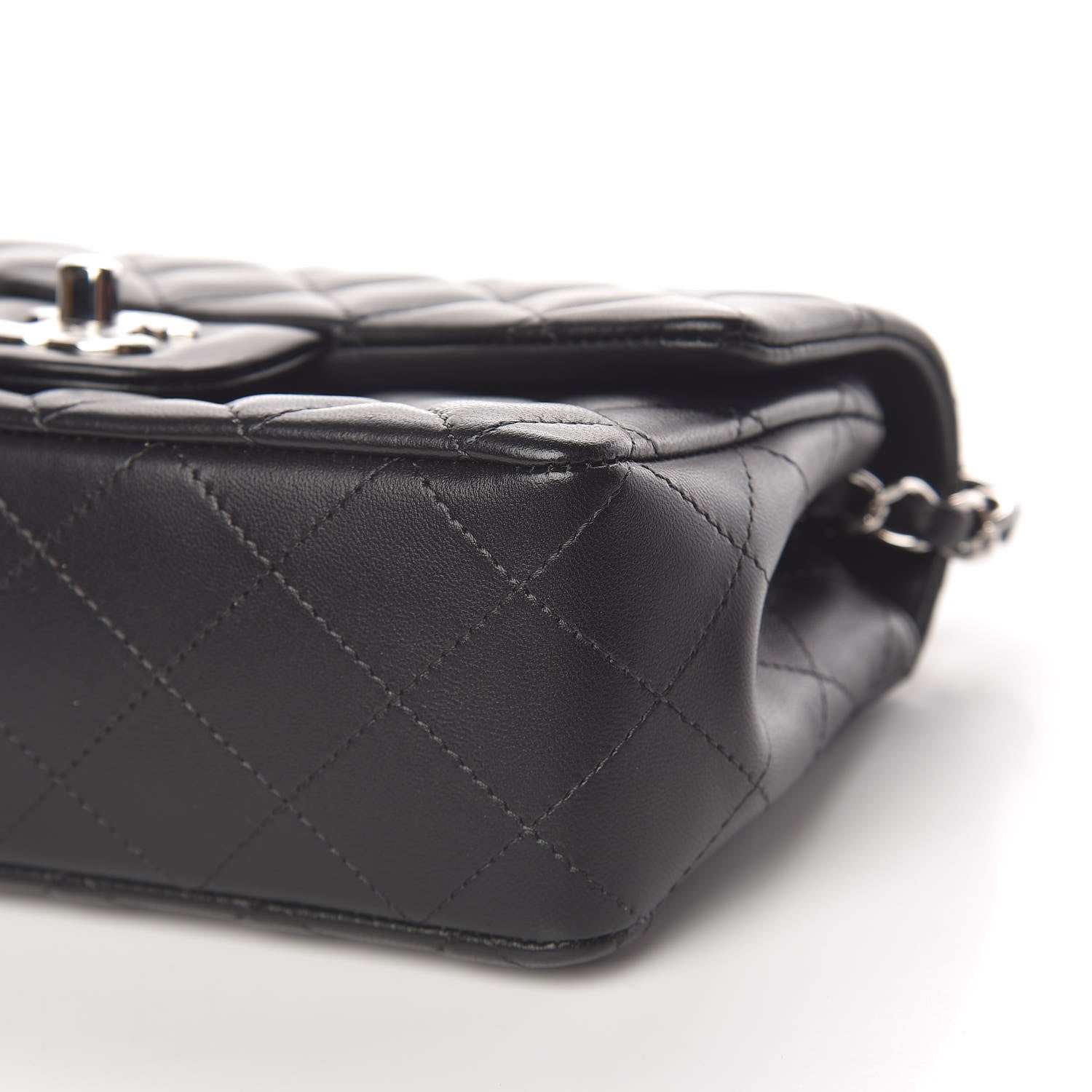 Chanel Lambskin Quilted Mini Rectangular Flap Black 9 of 11