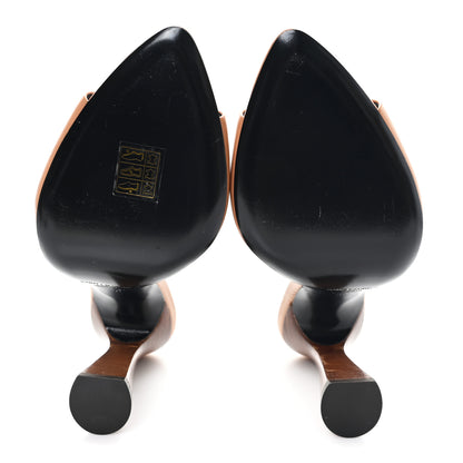 Saint Laurent Calfskin Gippy 105 Mule Sandals 38 Bisque 6 of 9