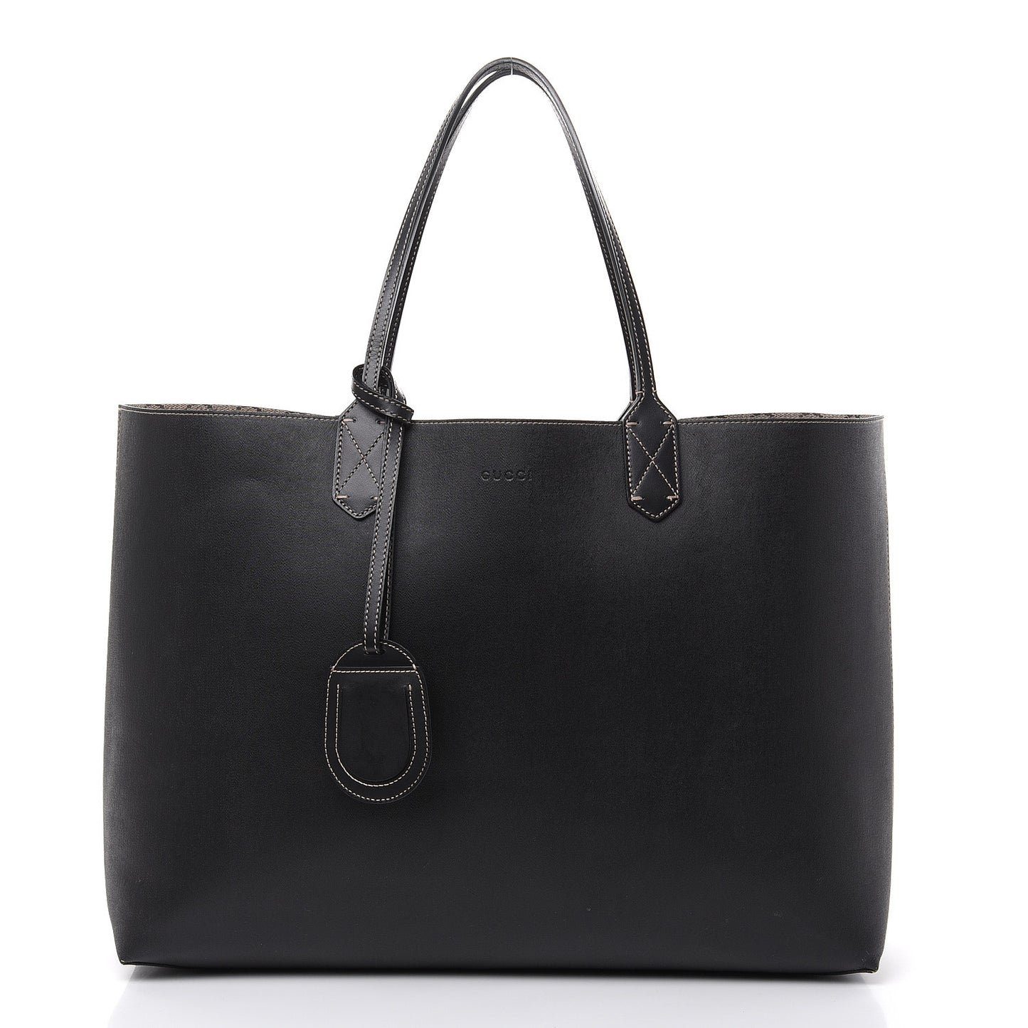 GG Supreme Monogram Large Reversible Tote Beige Black