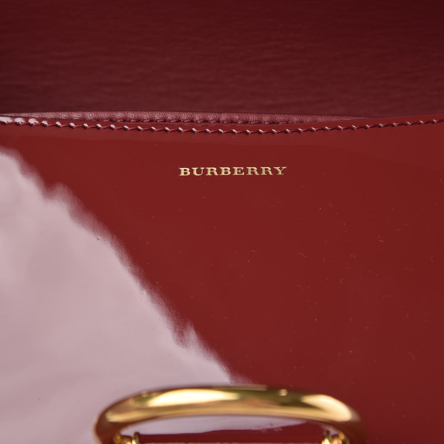 Patent Medium D-Ring Bag Crimson