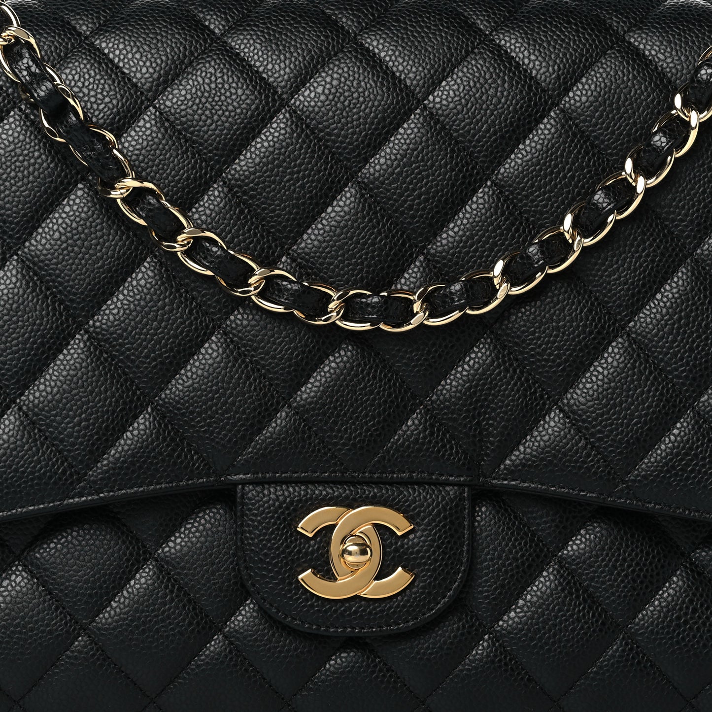 Caviar Quilted Maxi Single Flap Black