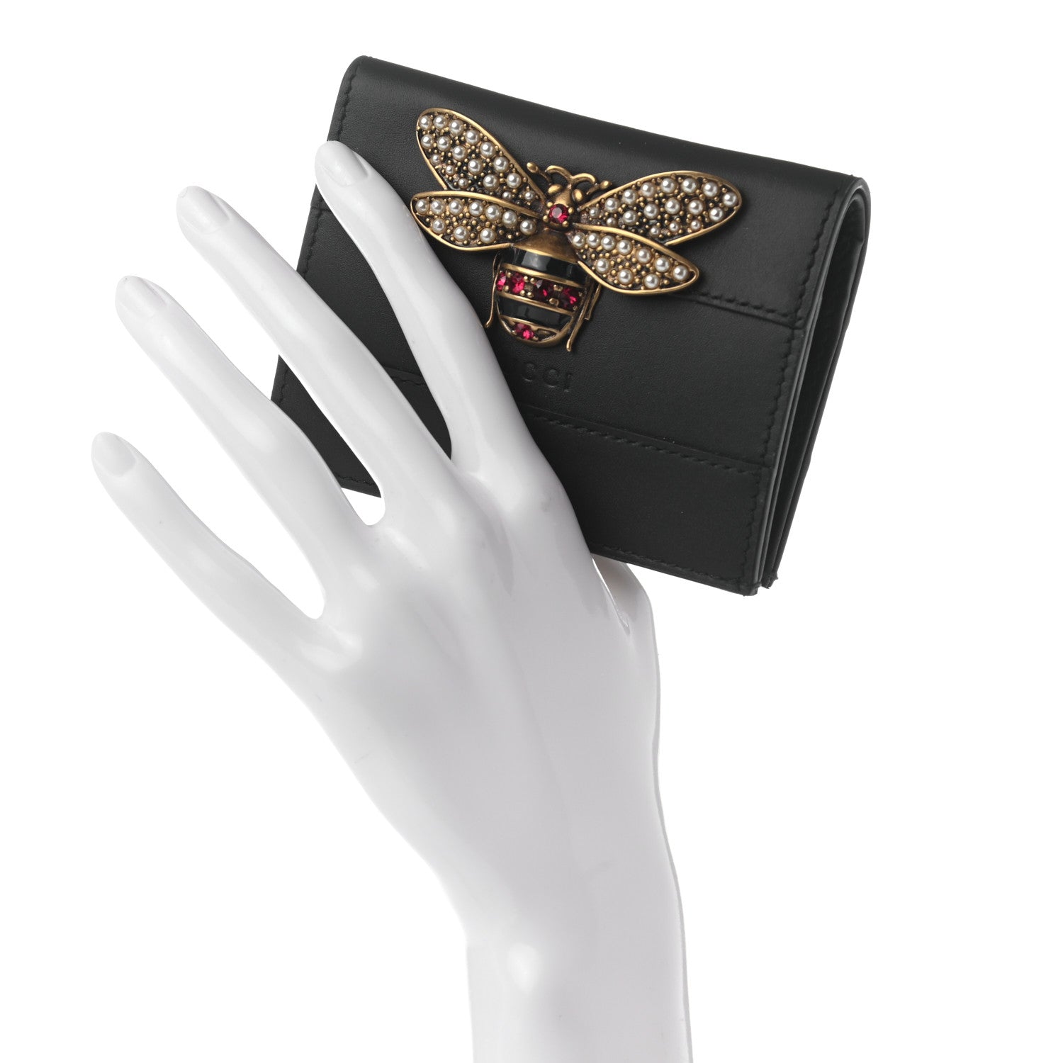 Gucci Calfskin Queen Margaret Card Case Wallet Black 2 of 7