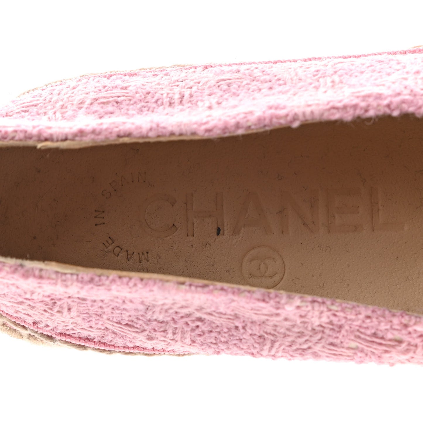 Tweed Patent CC Espadrilles 35 Pink Black