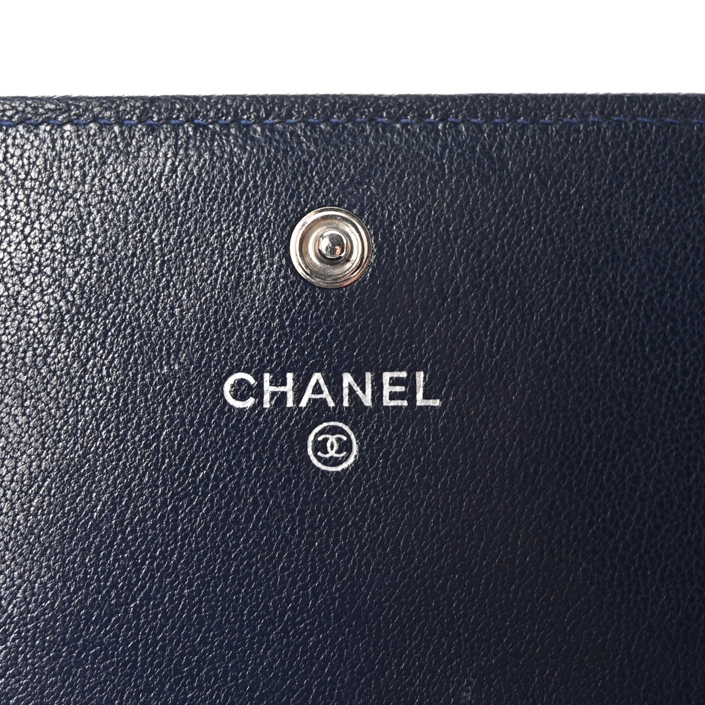 Sheepskin Quilted Mademoiselle Vintage Zip Around Wallet Navy