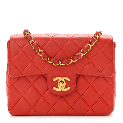 Chanel Lambskin Quilted Mini Square Flap Red 1 of 12