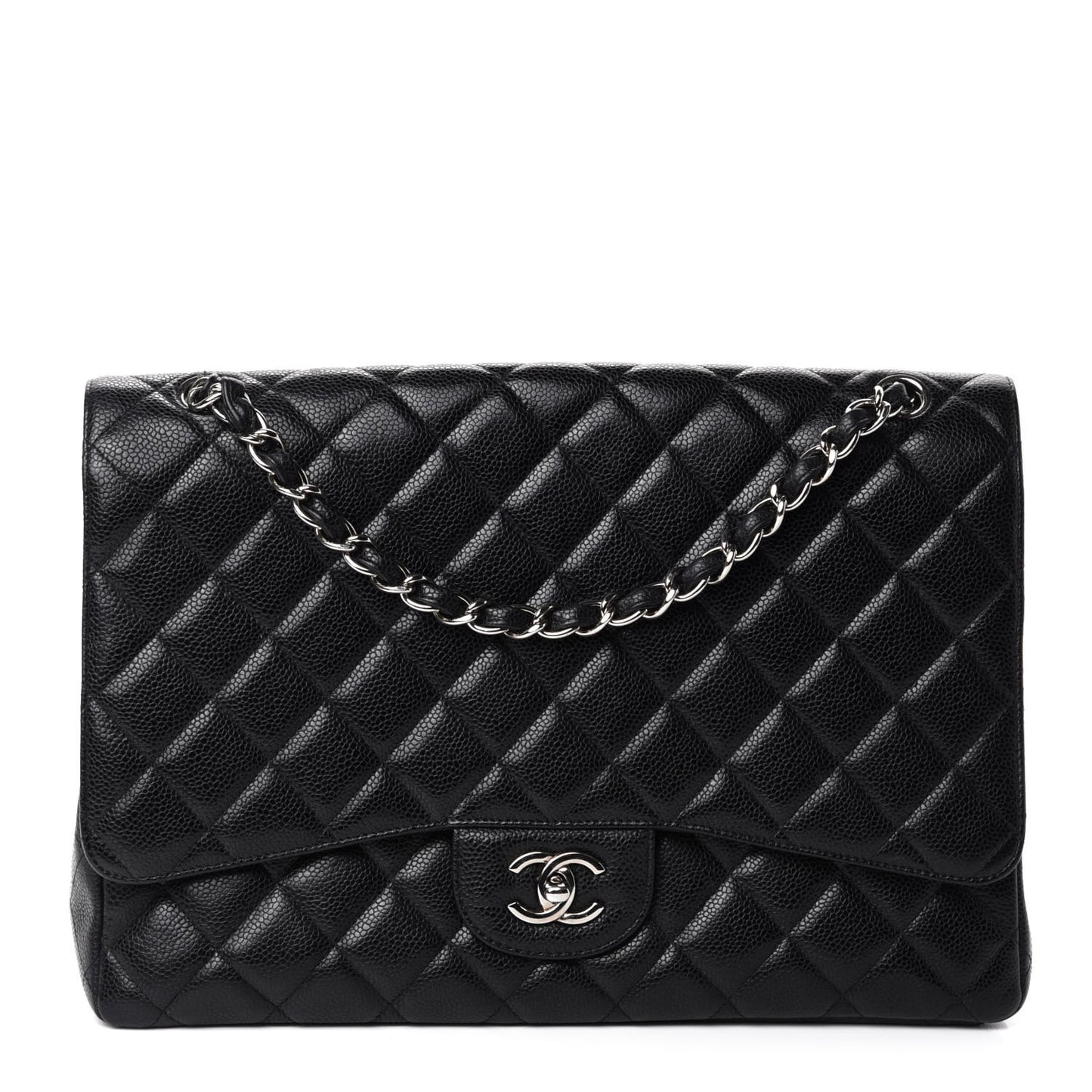 Caviar Quilted Maxi Single Flap Black