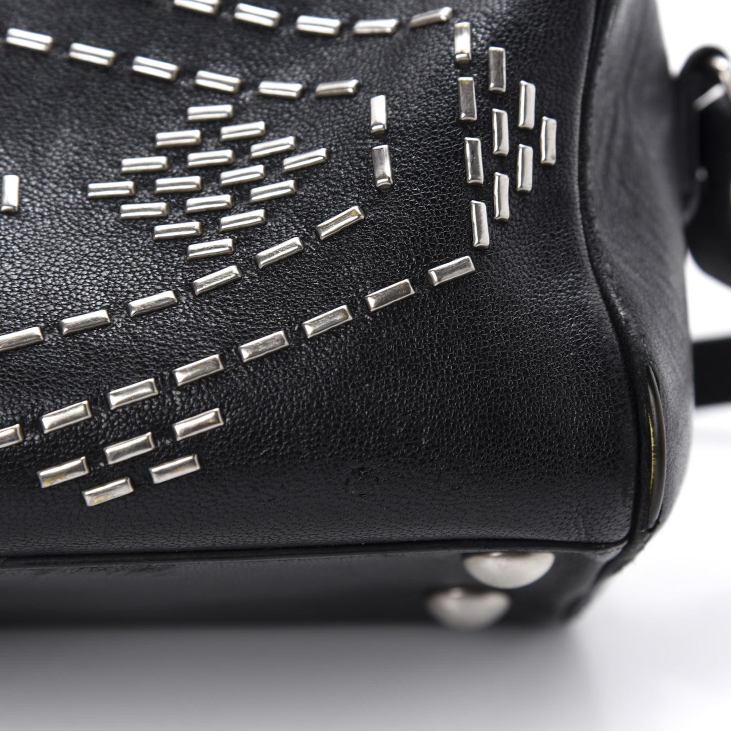 Calfskin Studded Classic Baby Duffle Black