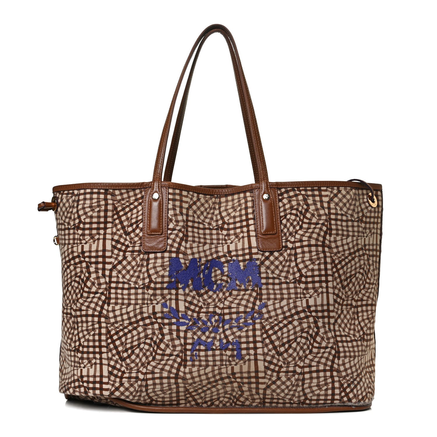 MCM Visetos Large Liz Reversible Shopper Tote Cognac 3 of 24