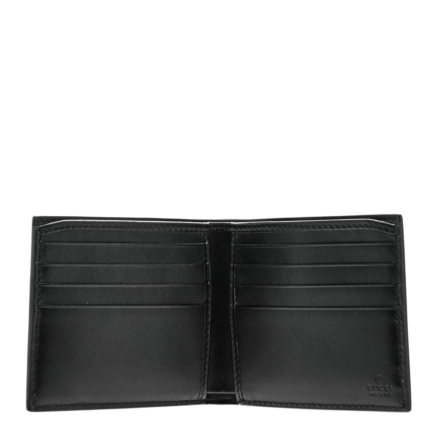 Plutone Calfskin Logo Bi-Fold Wallet Black