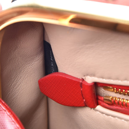 Prada Saffiano Vernice Crystal Pyramid Bag Rosso 13 of 13