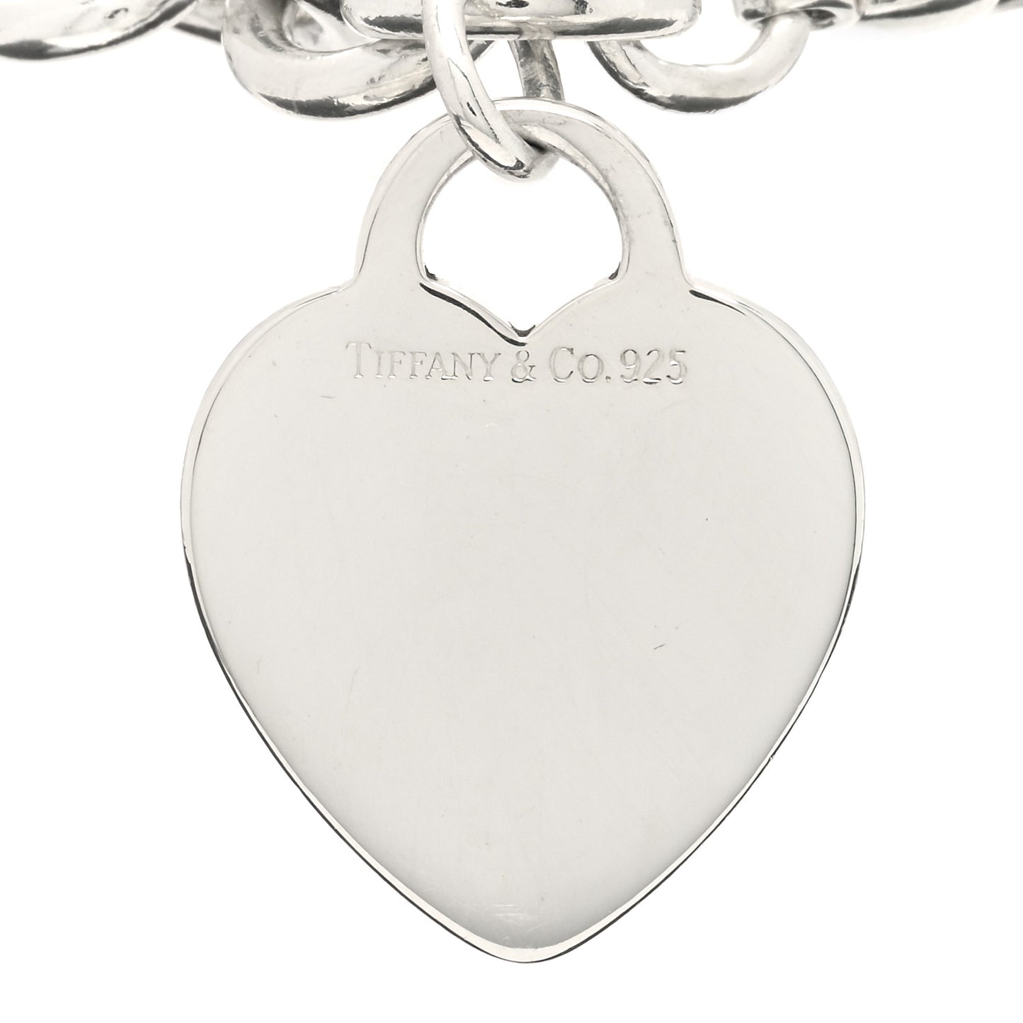 Sterling Silver Heart Tag Charm Bracelet