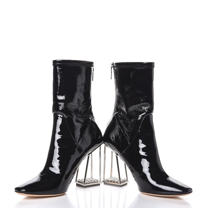 Christian Dior Patent Crystal Short Boots 38 Black 5 of 9
