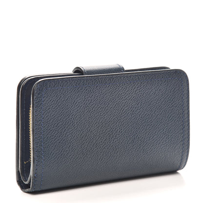 Burberry Grainy Calfskin Buckle Detail Zip Wallet Blue Carbon 3 of 6