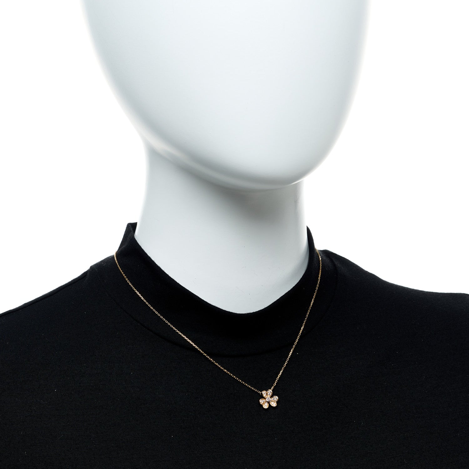 Van Cleef & Arpels 18K Yellow Gold Diamond Mini Frivole Pendant Pave Necklace 2 of 5