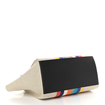 Celine Smooth Calfskin Striped Canvas Small Trapeze Multicolor 4 of 8