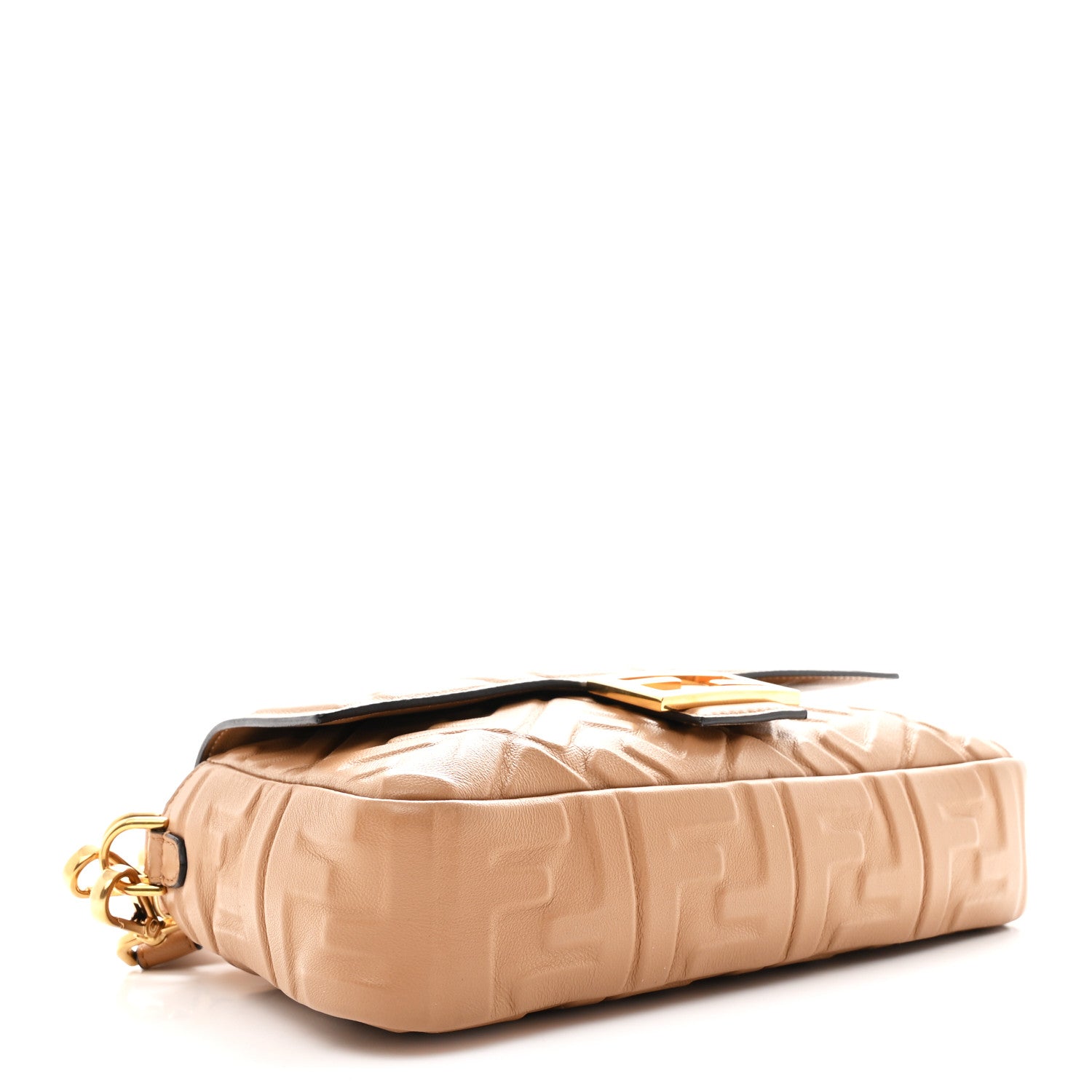 Fendi Nappa FF 1974 Embossed Baguette Miele Scuro 4 of 10