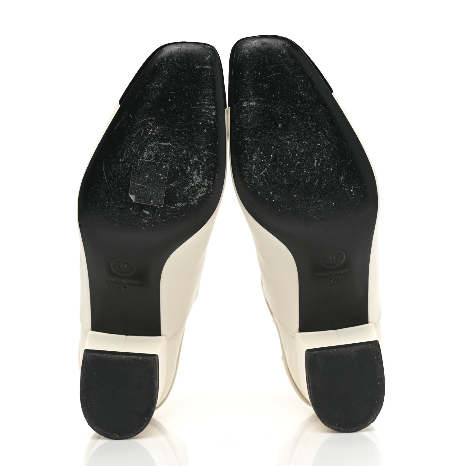 Chanel Lambskin Velvet Cap Toe Short Ankle Boots 37 White 5 of 8