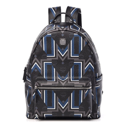 MCM Visetos Gunta Striped Printed Medium Stark Backpack Black 1 of 10
