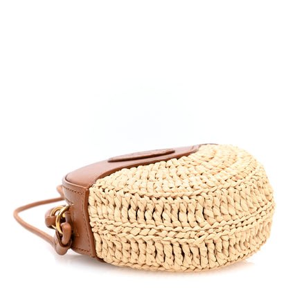 Saint Laurent Raffia Round Camera Bag Beige Naturel 4 of 9