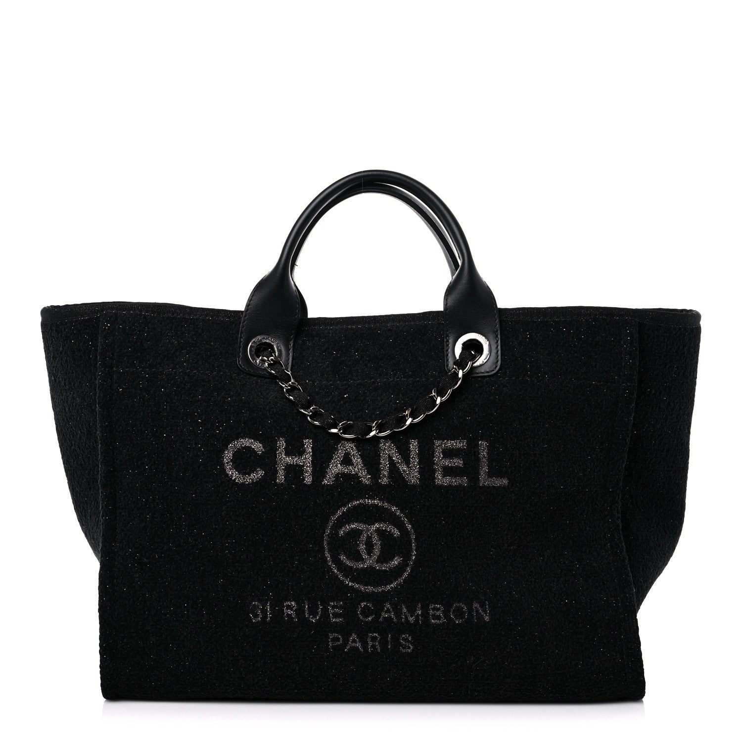 Chanel Lurex Boucle Medium Deauville Tote Black 1 of 10