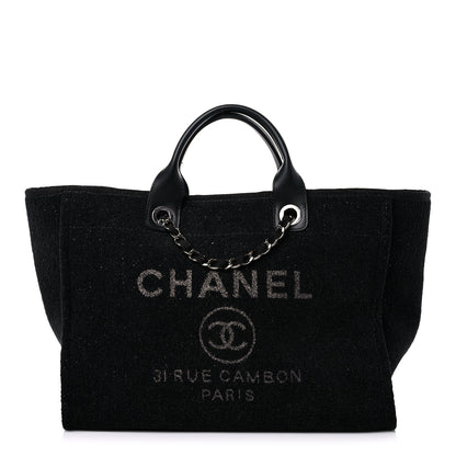 Chanel Lurex Boucle Medium Deauville Tote Black 1 of 10