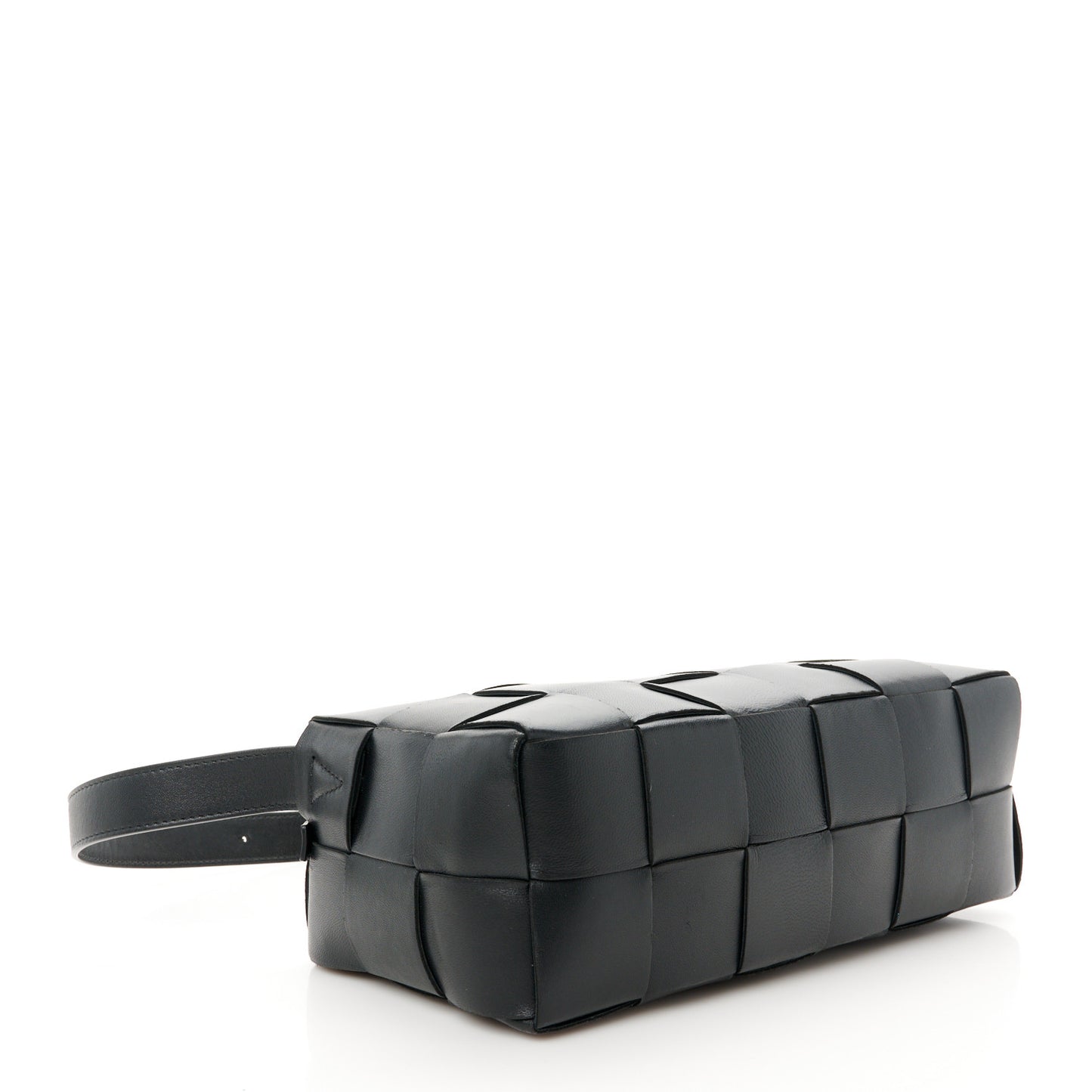 Lambskin Maxi Intrecciato Brick Cassette Bag Black