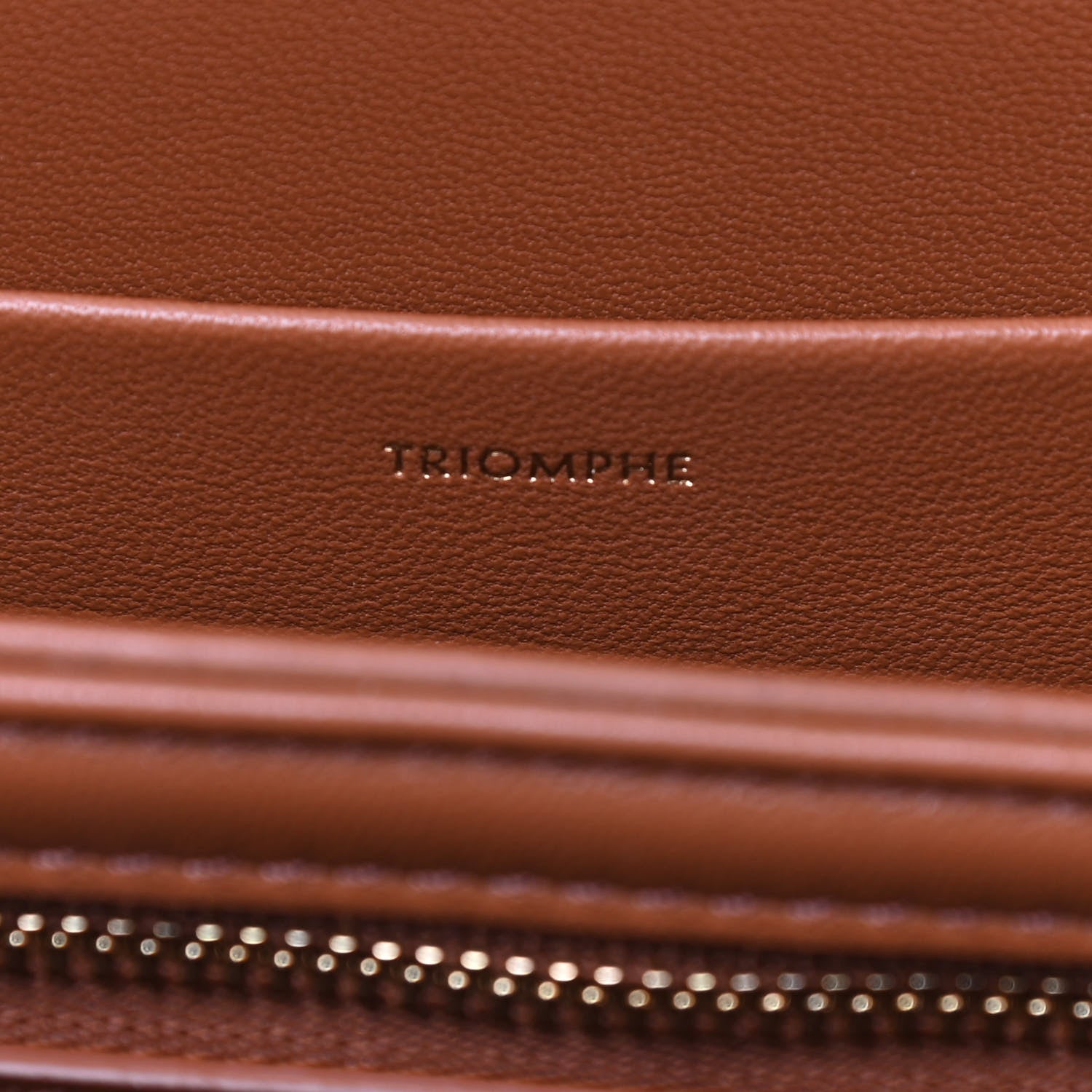 Celine Triomphe Canvas Calfskin Medium Triomphe Bag Tan 7 of 10