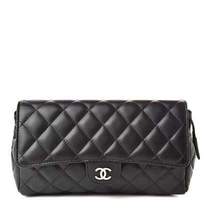 Chanel Lambskin Quilted Flap Cosmetic Case Black 1 of 9