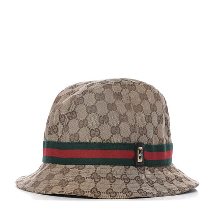 Gucci Monogram Web Bucket Hat L Brown 1 of 5