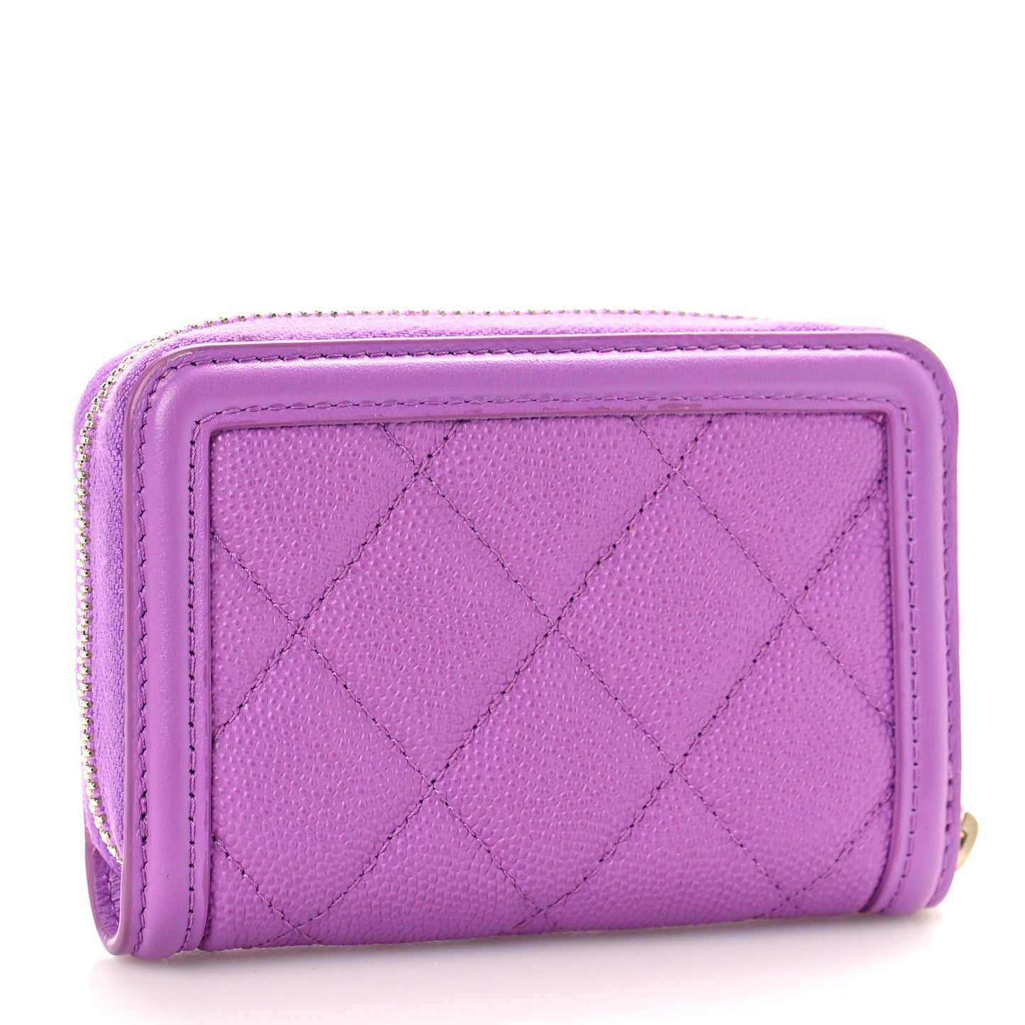 Caviar Quilted Filigree Coin Purse Purple