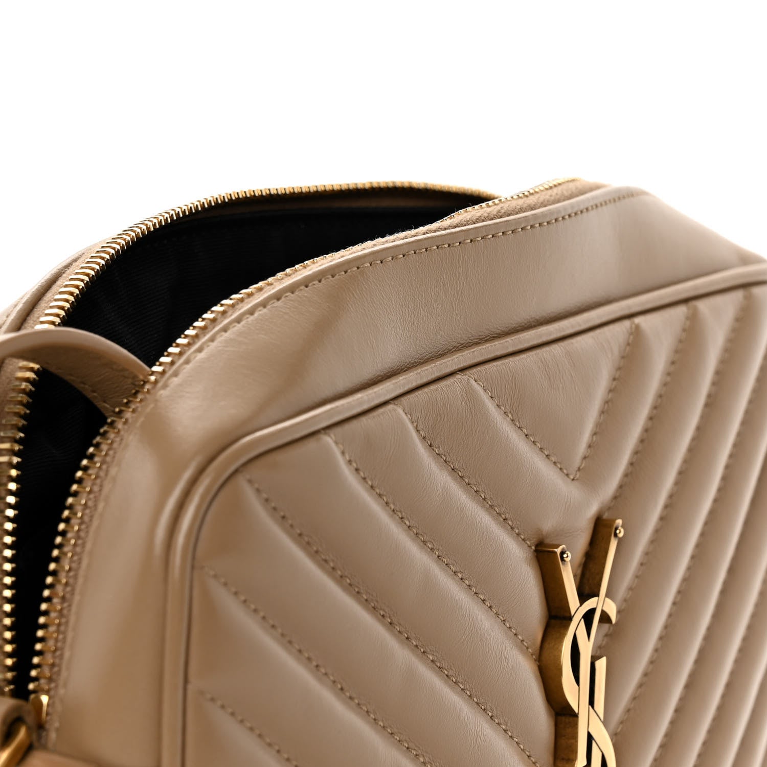 Saint Laurent Calfskin Matelasse Monogram Lou Camera Bag Dark Latte 10 of 12