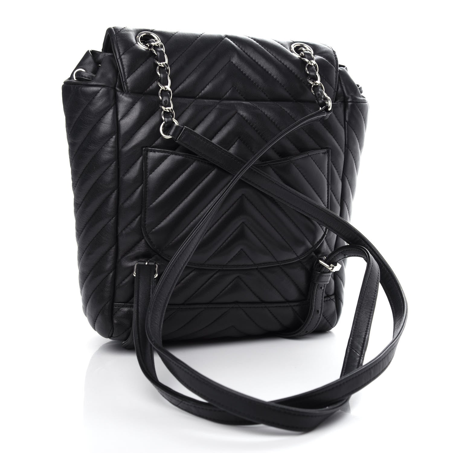 Chanel Calfskin Chevron Quilted Small Urban Spirit Backpack Black 3 of 10