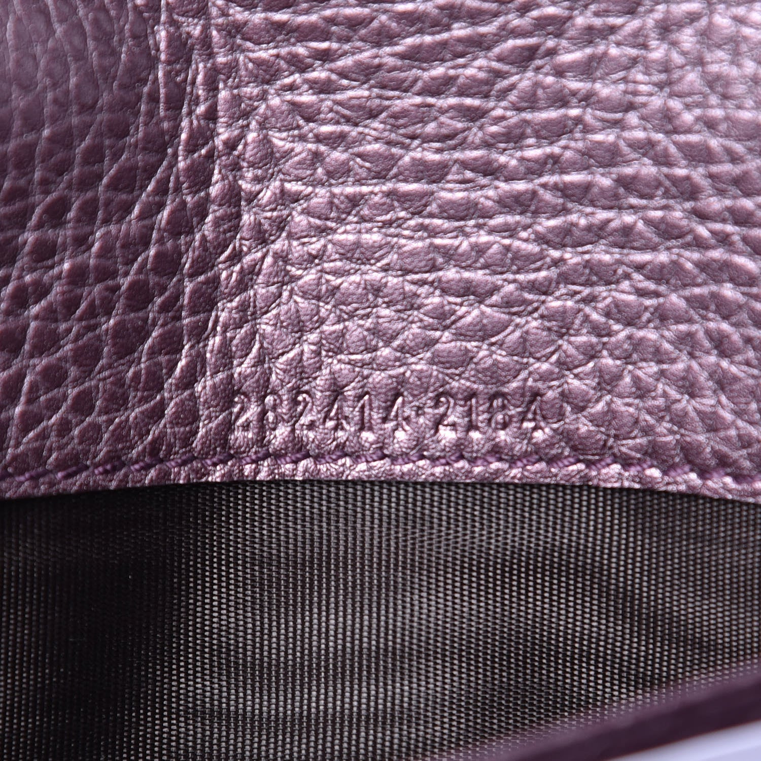 Gucci Metallic Pebbled Calfskin Large Soho Continental Wallet Purple 6 of 8