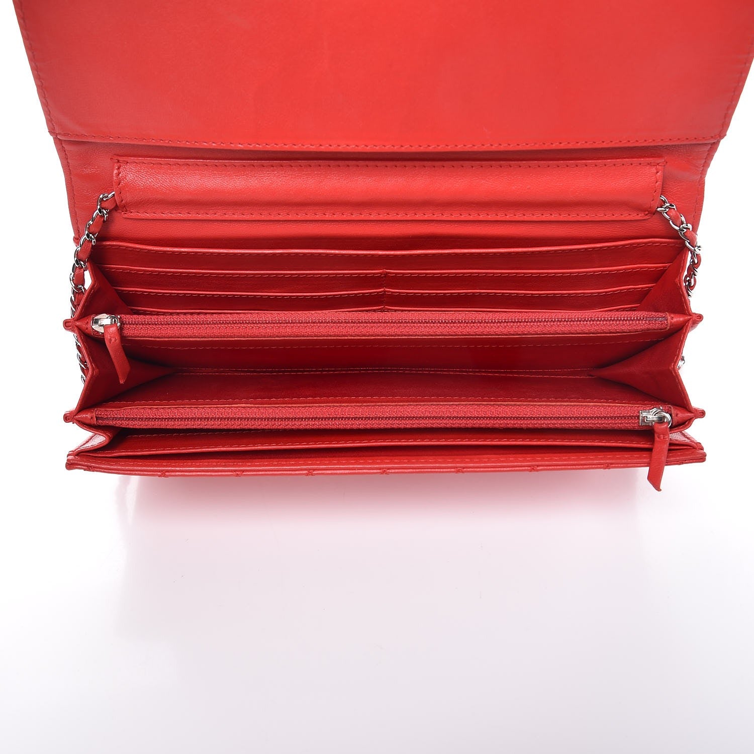 Chanel Lambskin Quilted Chain Clutch Flap Red 5 of 9