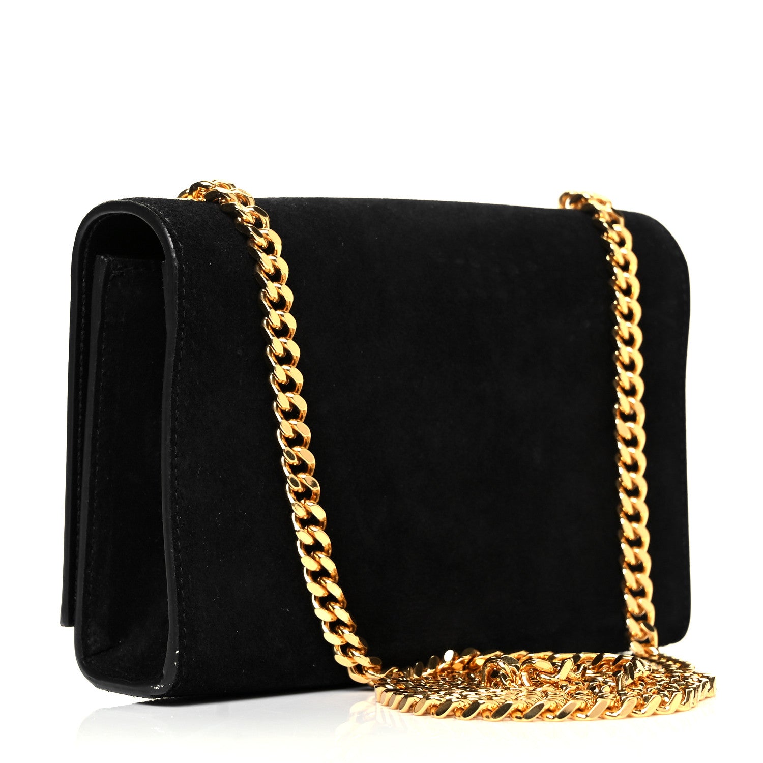 Saint Laurent Suede Small Classic Monogram Kate Tassel Satchel Black 3 of 9